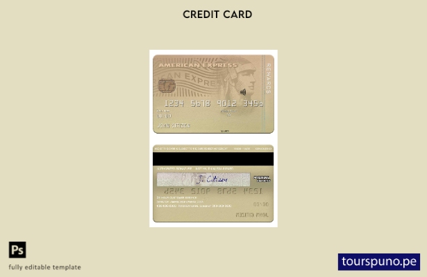 listo para imprimir Plantilla de tarjeta de crédito Amex Membership Rewards del 